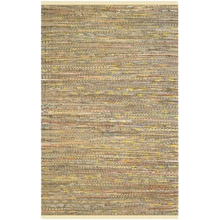 Safavieh Rag Rug Hand Woven Rectangle Rug- Yellow - Multi- 6 X 9 Ft. RAR121H-6